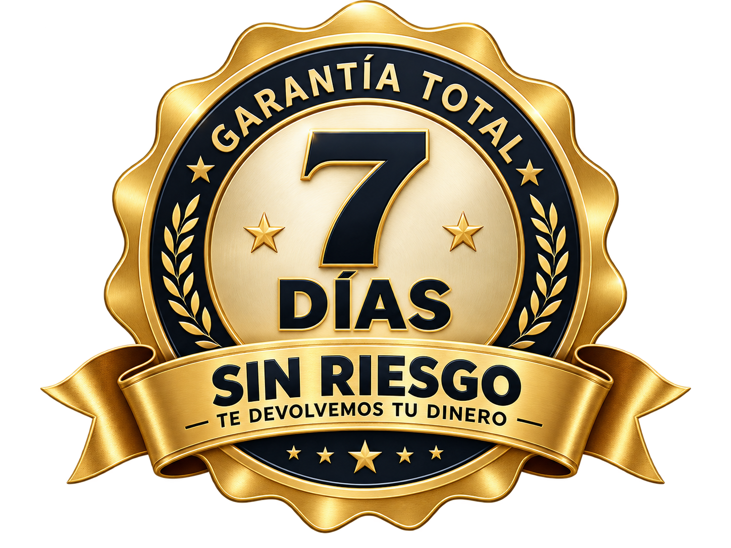 Sello Garantía Total 7 días sin riesgo, te devolvemos tu dinero