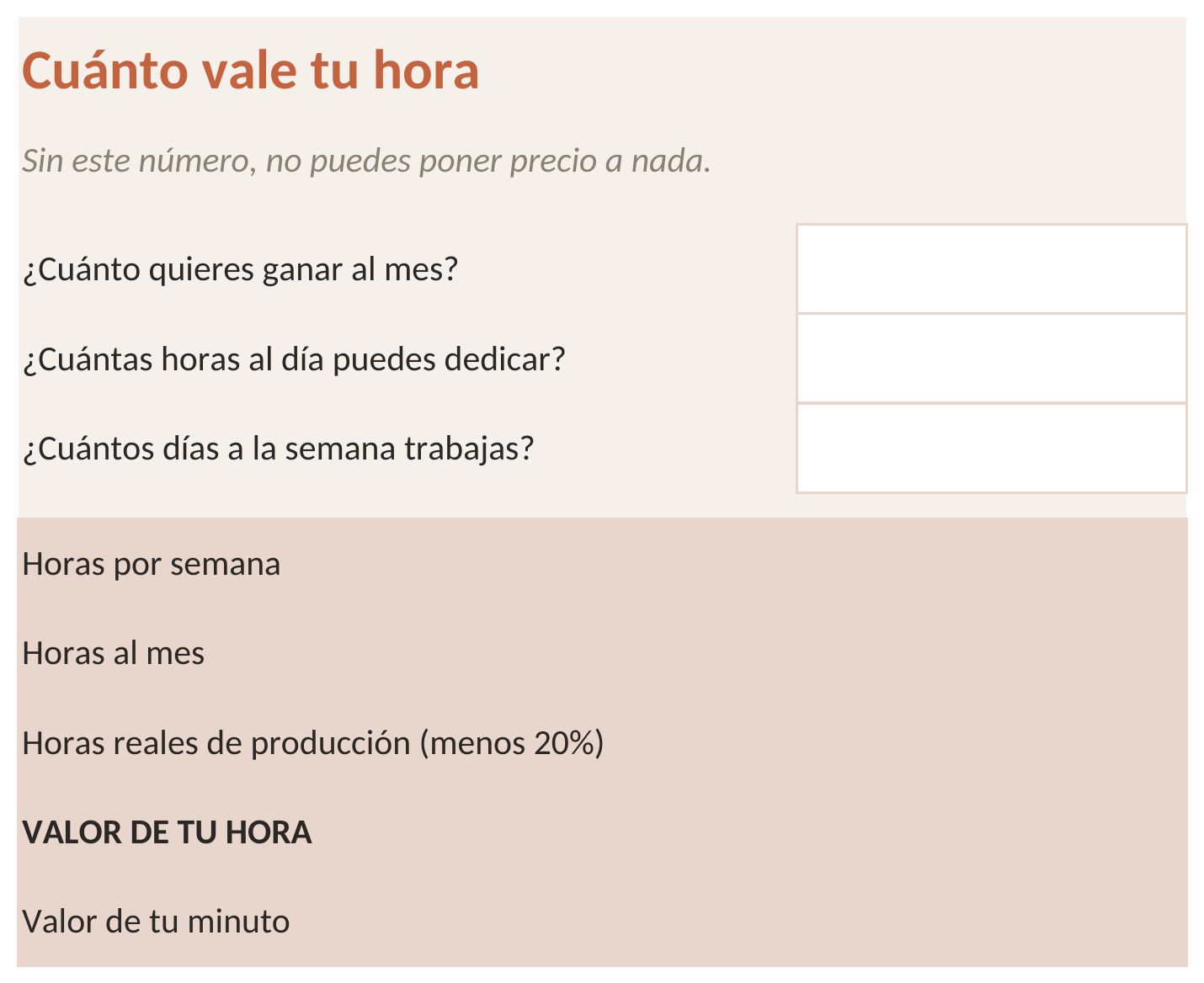 Planilla Cuánto vale tu hora
