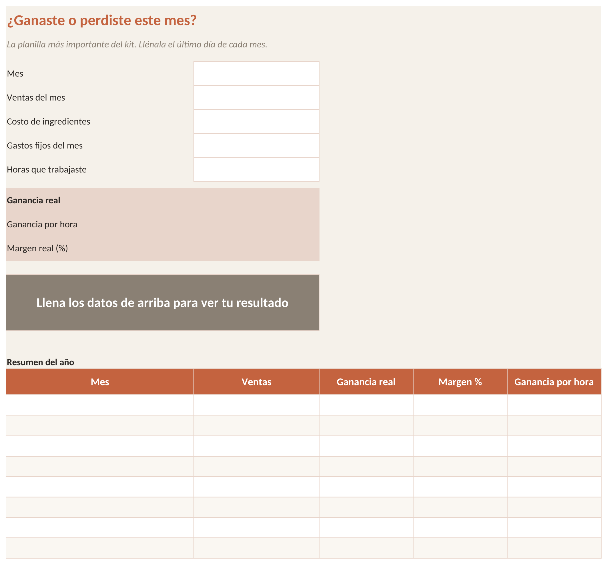 Planilla Panel del mes